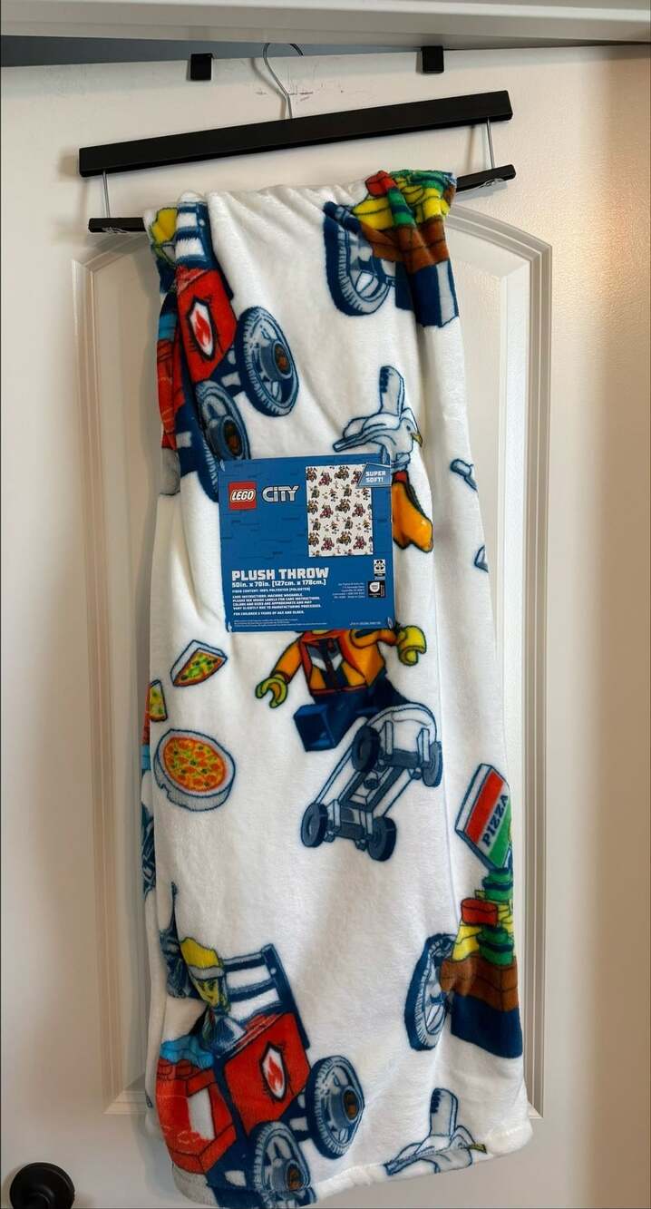 LEGO City Plush Throw Blanket 50 in x 70 in Super Soft